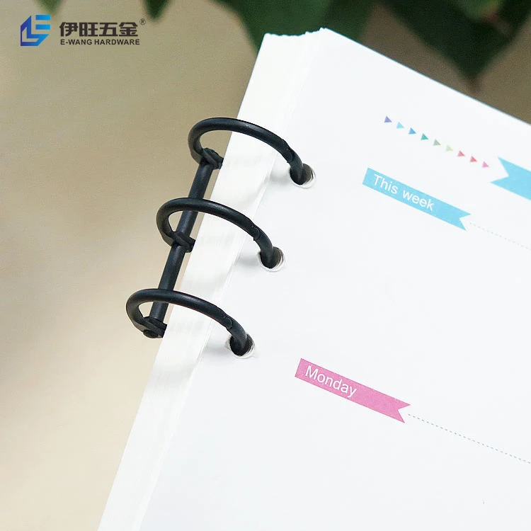 YIWANG Metal Black 30mm Calendar Loose Leaf Book Binder Ring Clips