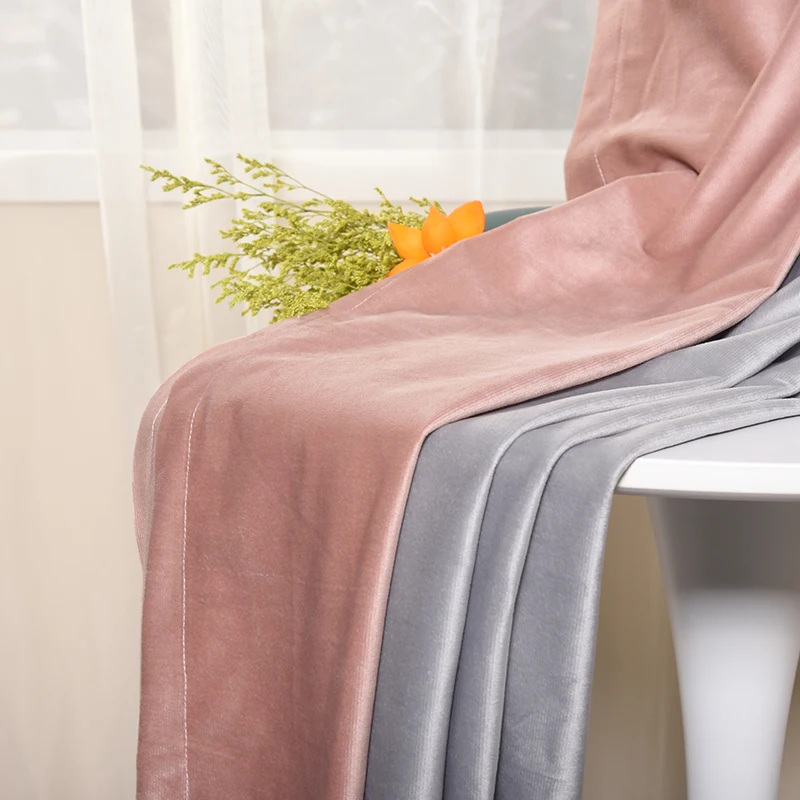 Мягкая Тяжелая бархатная ткань, роскошные однотонные занавески, ткань, голландский бархат, затемняющие занавески, ткань для гостиной