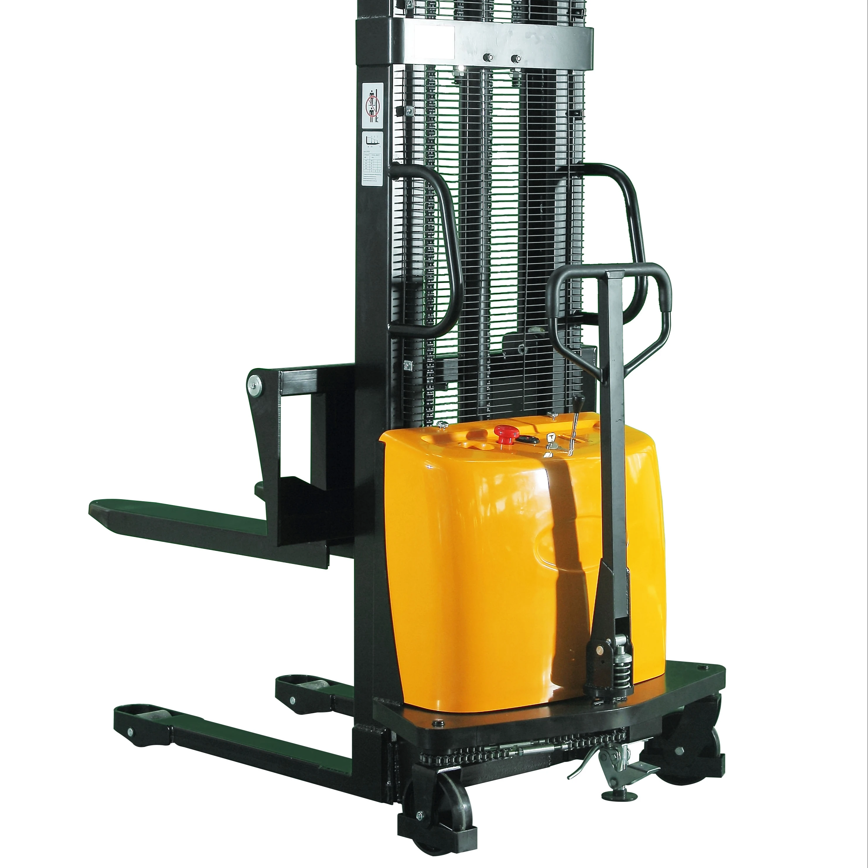 New Hydraulic 1.5 Tons 2.5m Self Load Portable Forklift Semi Electric Stacker