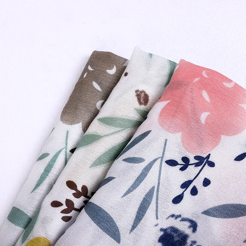 Fashion Ribbed Hijab Chiffon Scarf Silk Hijab Pleated Hijab Scarves Travel Scarf Blanket Women