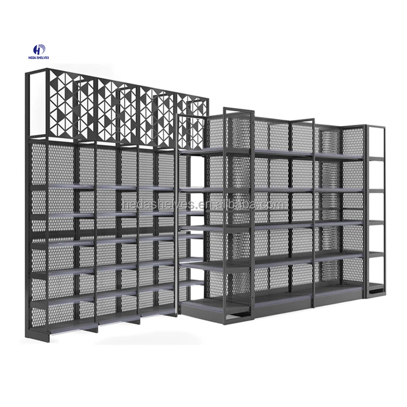 Wholesale Freestanding Gondola Wire Shelving Unit Convenience Store Rack For Sale