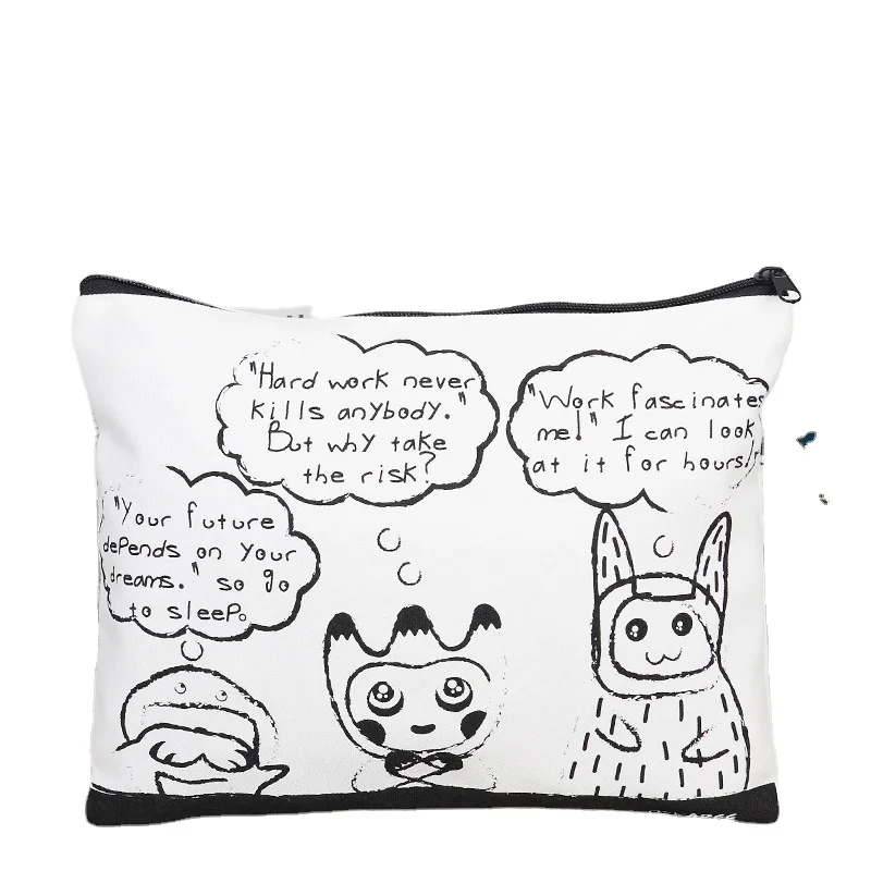 В наличии, простая холщовая косметичка, черная косметичка