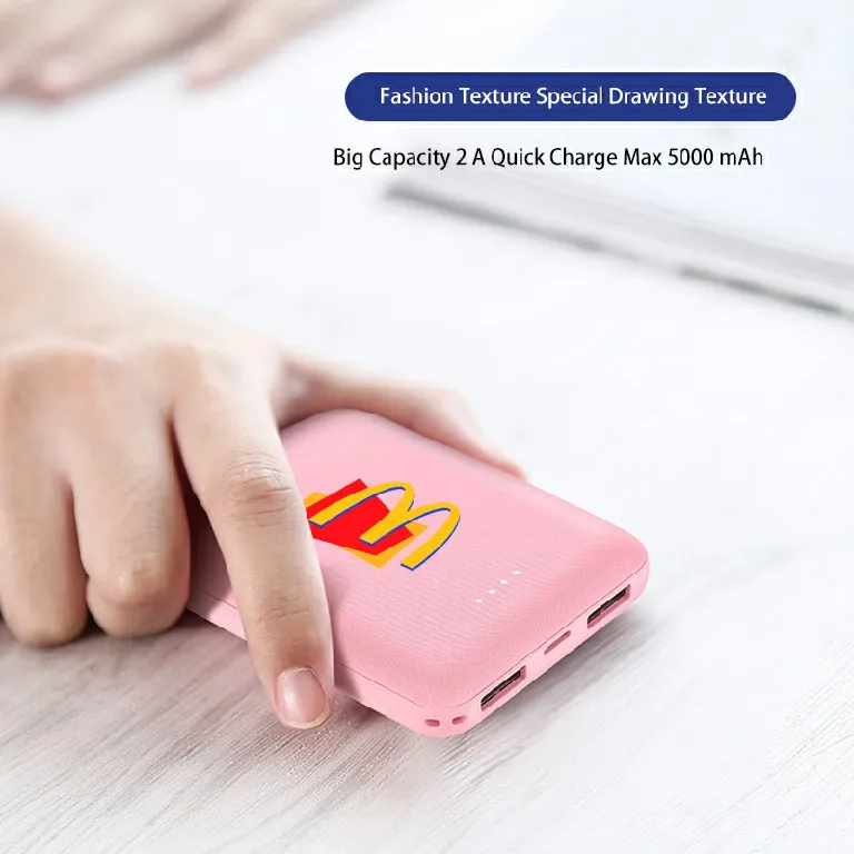 2024 Newest Ultra Slim Portable Mobile station Mini Mobile Charger Power Bank 3000-5000 mAh for Gift Customized Logo Power Bank