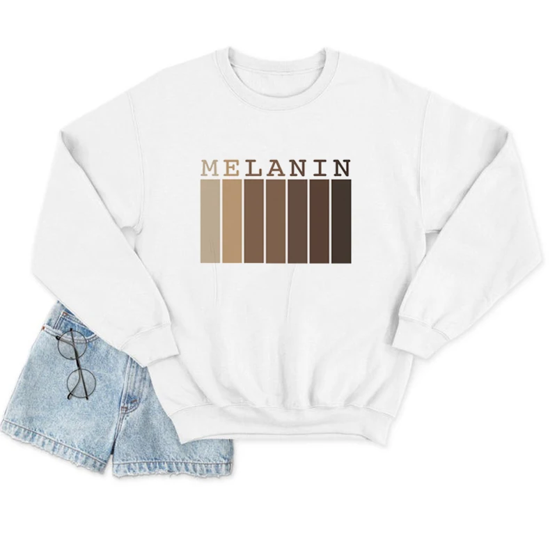 Factory made women crew neck long sleeve cute fashion melanin top sweatshirt