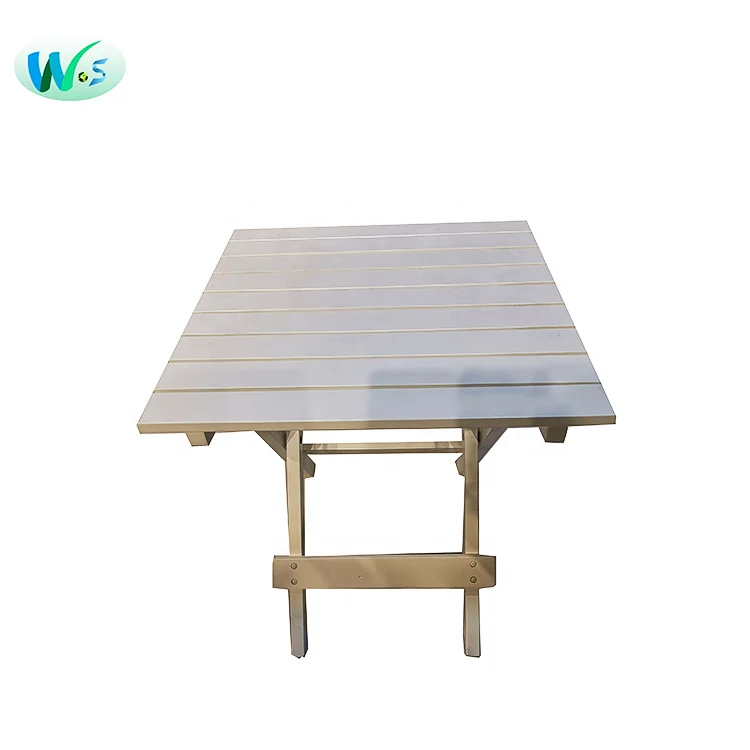 WSS 3902 Wooden Bamboo Coffee Table Folding Light Square Side Bistro for Patio Garden Living Room Outdoor White