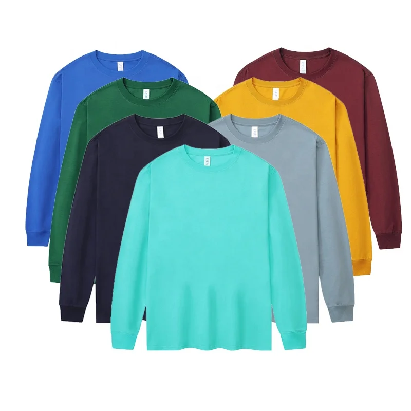 Fashion Mens Waffle Cotton Long Sleeve T-shirt Bulk Long Sleeve T-shirts Custom Logo Long Sleeve T-shirts