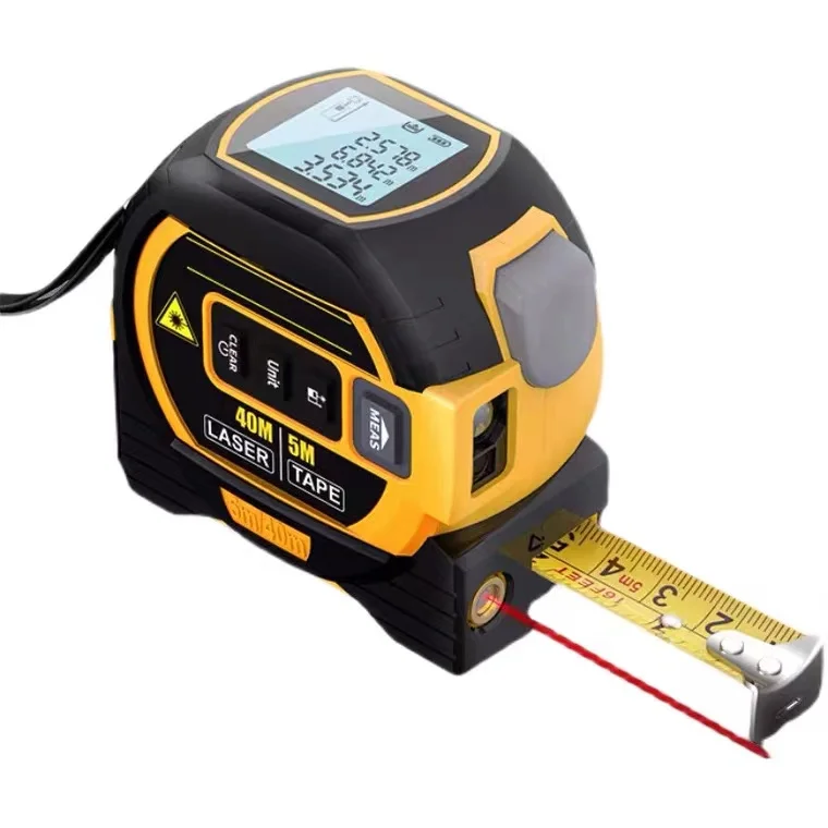 2024 New Laser Tape Measure 3 in 1 Level Measuring Digital Distance Range Laser Measure Tape