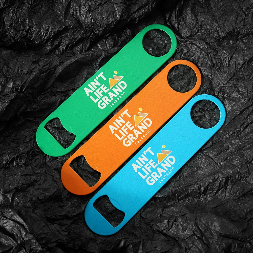 Wholesale Opener Bottle 2d 3D Letter Logo Stainless Steel Flat Bottle Opener Summer Bar Beer Bottle Opener with Packing Card