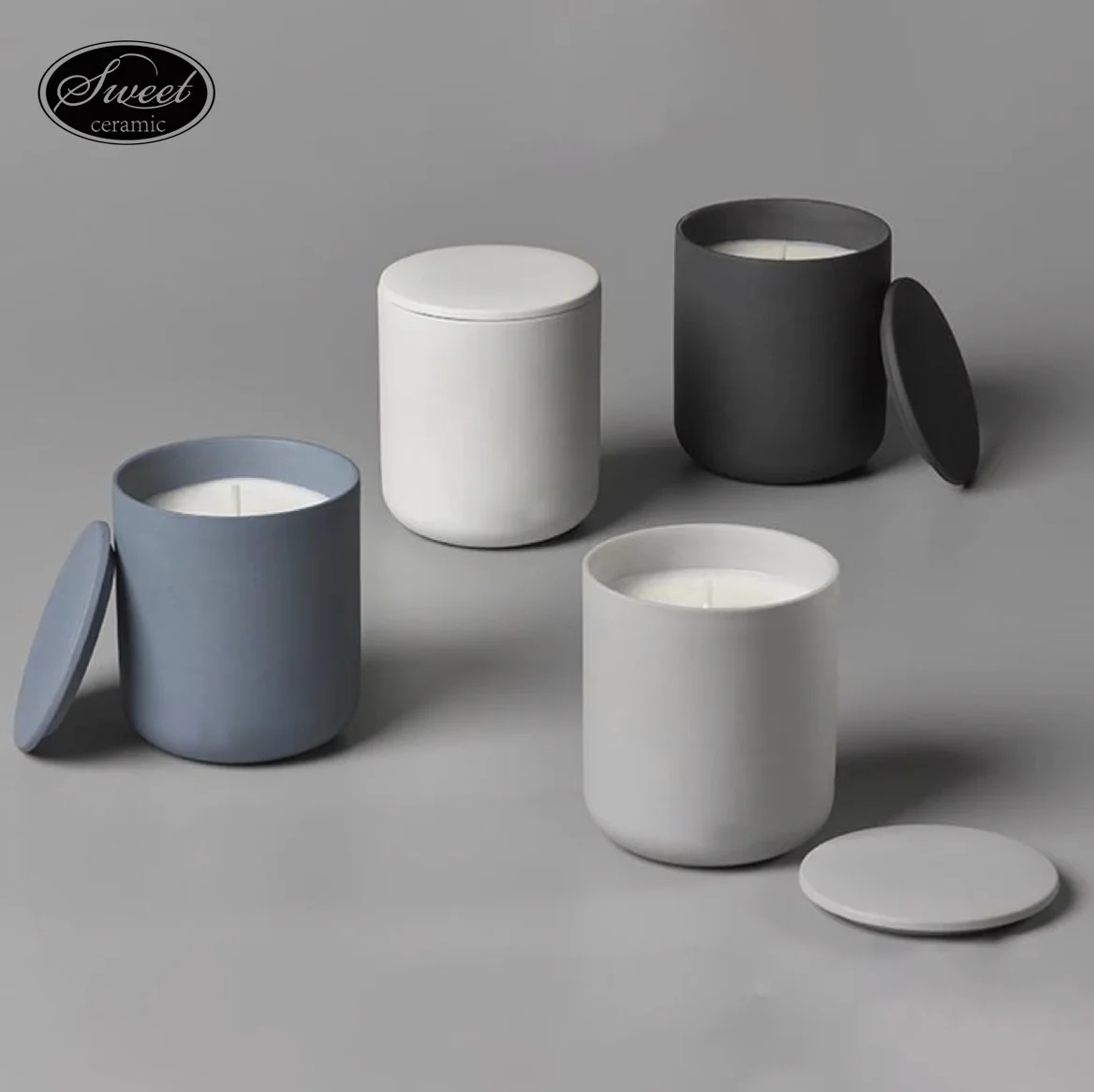 Customized logo manufacturer sales aromatherapy candle Cup ceramic household European candle jar handmade Cup
