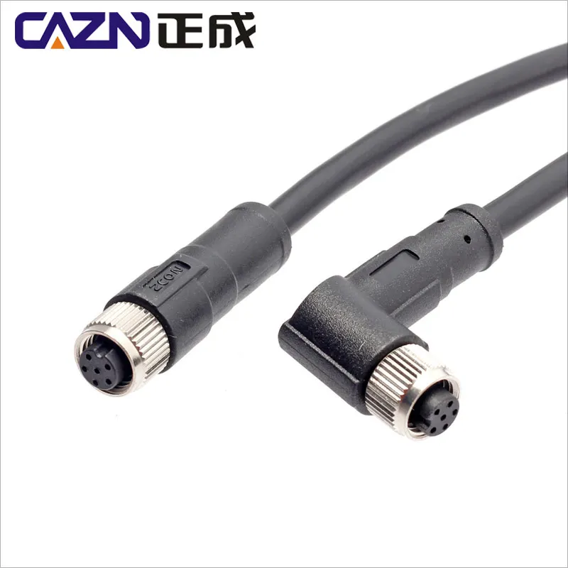 M8 connector 5pin 4pole B code female and male IP67 connector over mold M8 connector