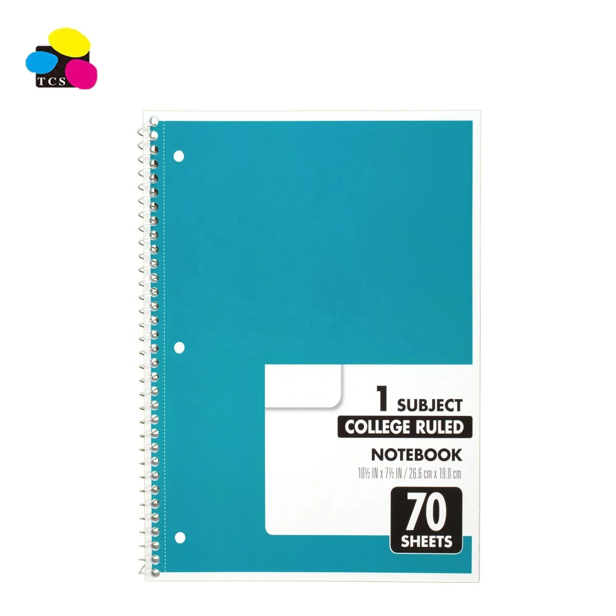 
Wholesale factory 6 Packed 10 1/2 x 7 1/2 Inches1 Subject 70 Sheets College Ruled Spiral Notebooks With Assorted Colors 