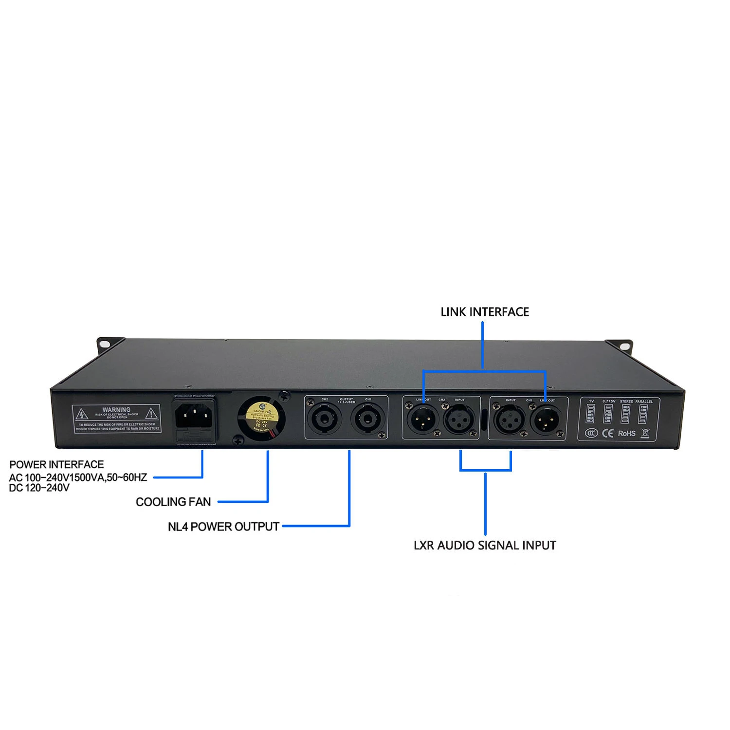 DA-1000/2000 класс D 1000 Вт * 2/4 каналов Цифровые усилители для сцены караоке DJ Профессиональный усилитель мощности