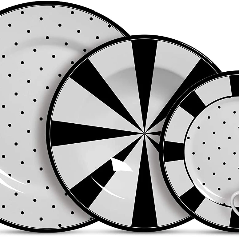 Фарфоровый набор в европейском стиле! Фарфоровые/красочные мексиканские керамические Столовые сервизы с вырезанной наклейкой 24