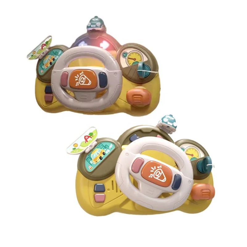 Multi-function baby steering wheel interactive learning toys kids simulation driving car educational toy with lighting and music