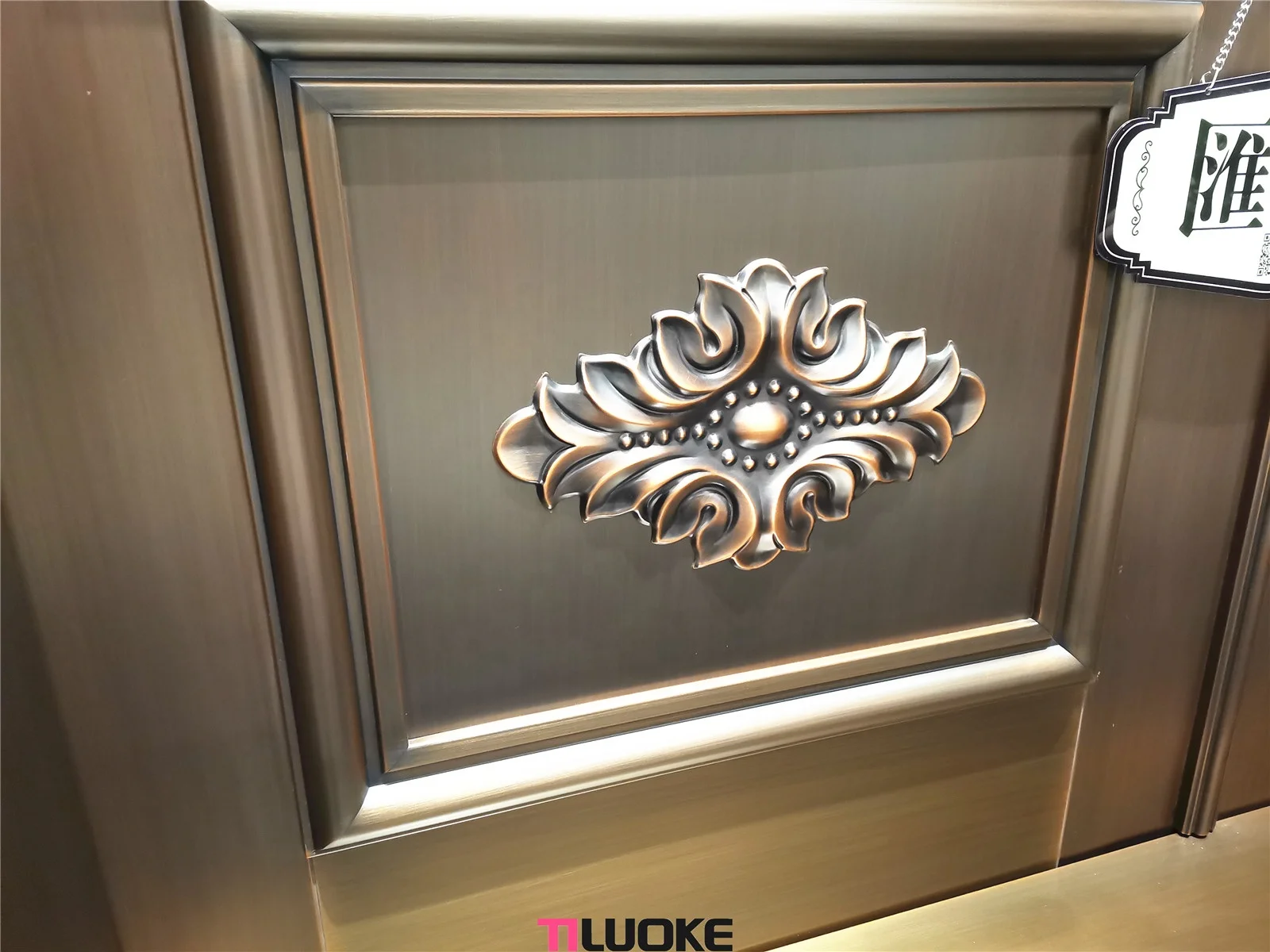 Luxury house entrance front door design real copper material decorative  armored security doors