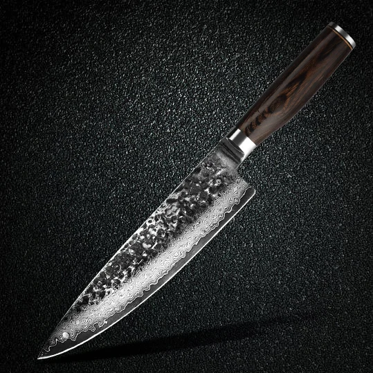 Honghee Forged Kitchen Knives Vg10 Damascus Steel Chefs Knife Meat Knife With Pakka Wooden Handle