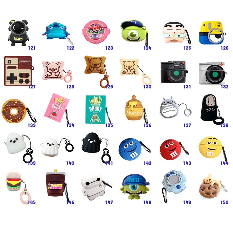 2022 New Stock Cover HOT 3D Cute Cartoon Designer Protective Covers Silicone Earphone Case for Airpods 1 2 3 4 Pro