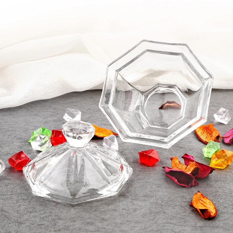Simple geometric octagonal prism glass candy jar Dried fruit snack accessories storage box Household kitchen storage jar