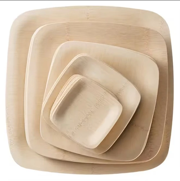 Bamboo Disposable Compostable Tableware Set for Travel Events