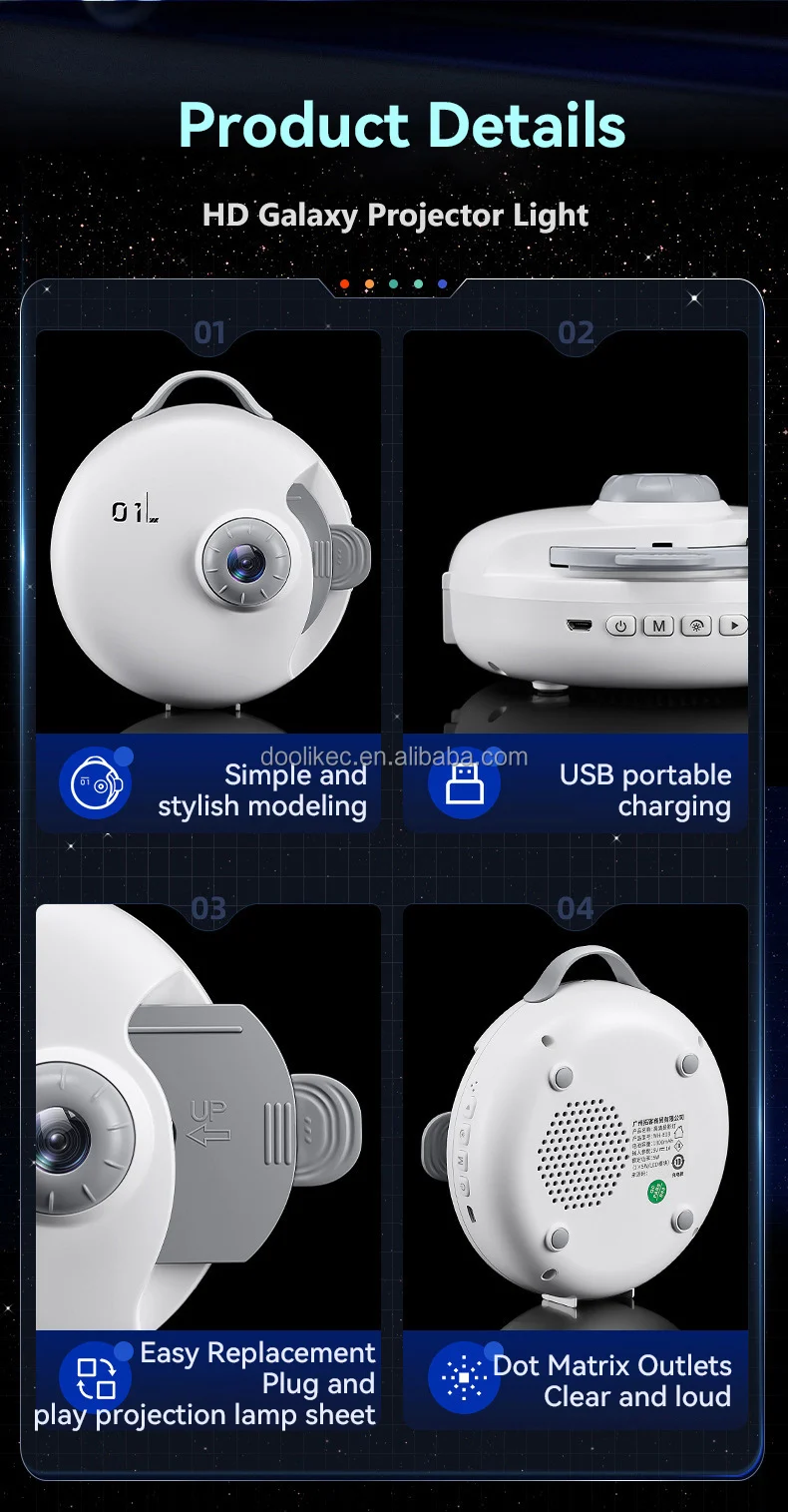 Sky Space Star Projection Baby Star Moon Led Smart Night Light Cloud Galaxy Projector Lamp For Kids