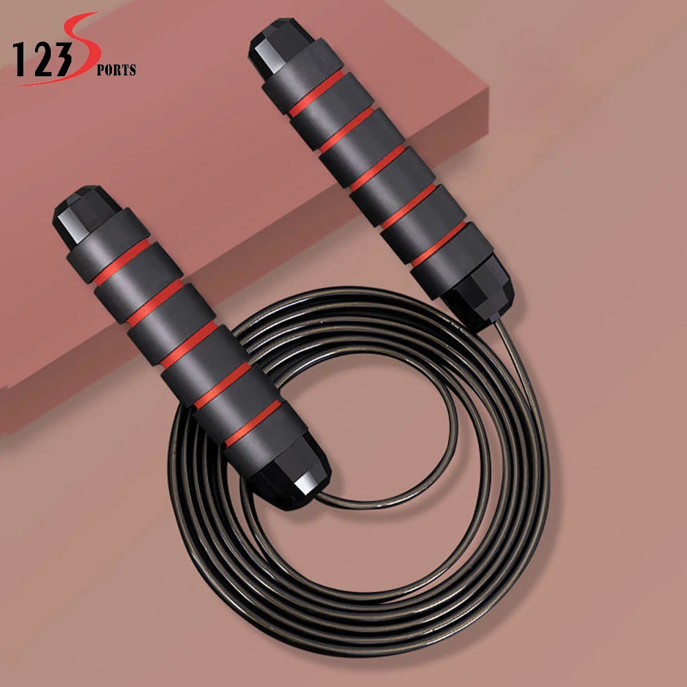 Самый дешевый тяжелый Вес Черный Регулируемая Скакалка комплект взвешенных