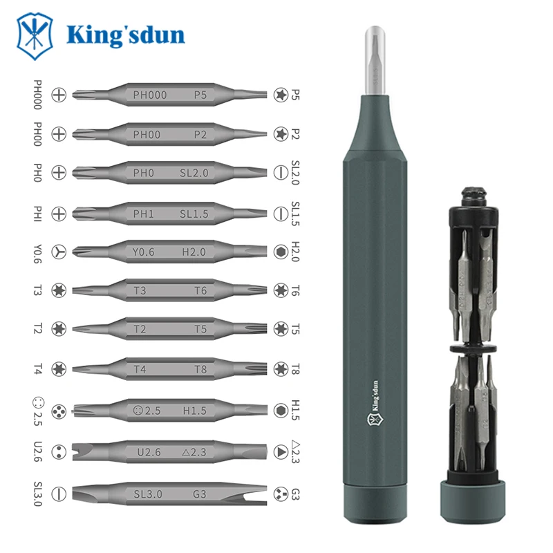 Набор мини-отверток Kingsdun 23 в 1 портативная Магнитная отвертка бит профессиональные инструменты для ремонта сотового телефона