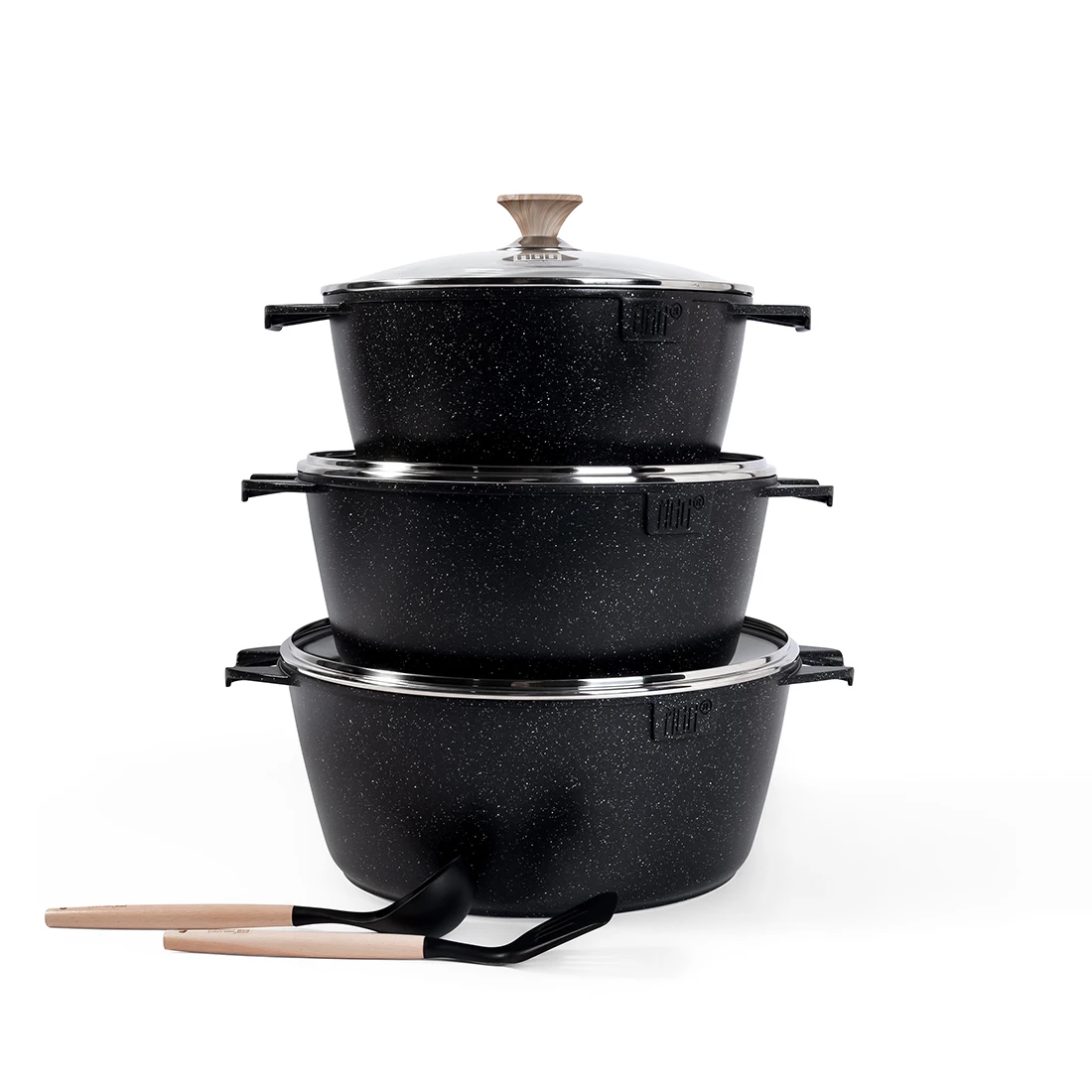 MGC 8pcs  Non-stick Kitchen Aluminum Cookware-set Big Pot Sets Cooking Pots Sets Nonstick Cookware Sets