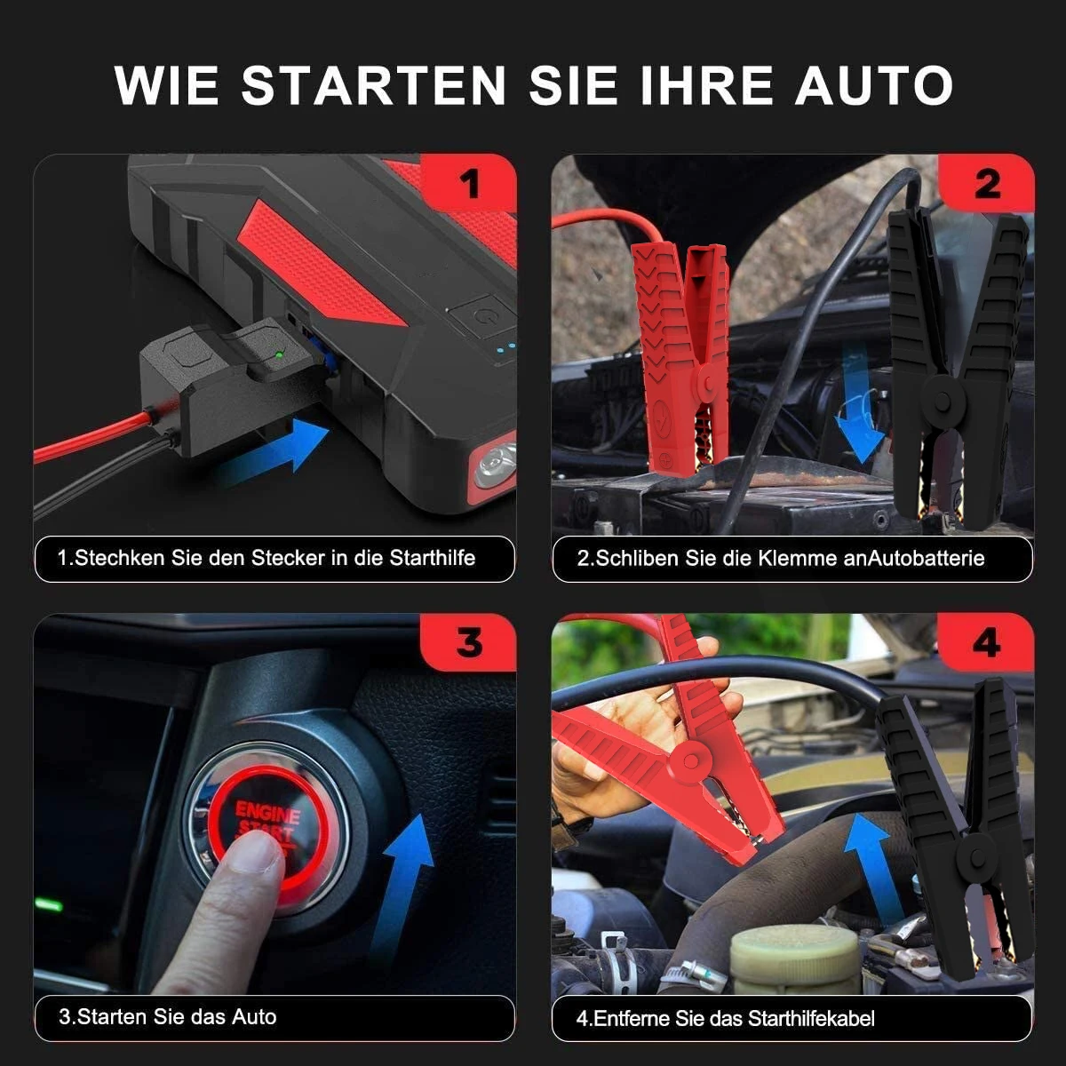 Manufacturer High Power Portable Car Battery Charger Jump Starter Outdoor Emergency Portable Car Jump Starter