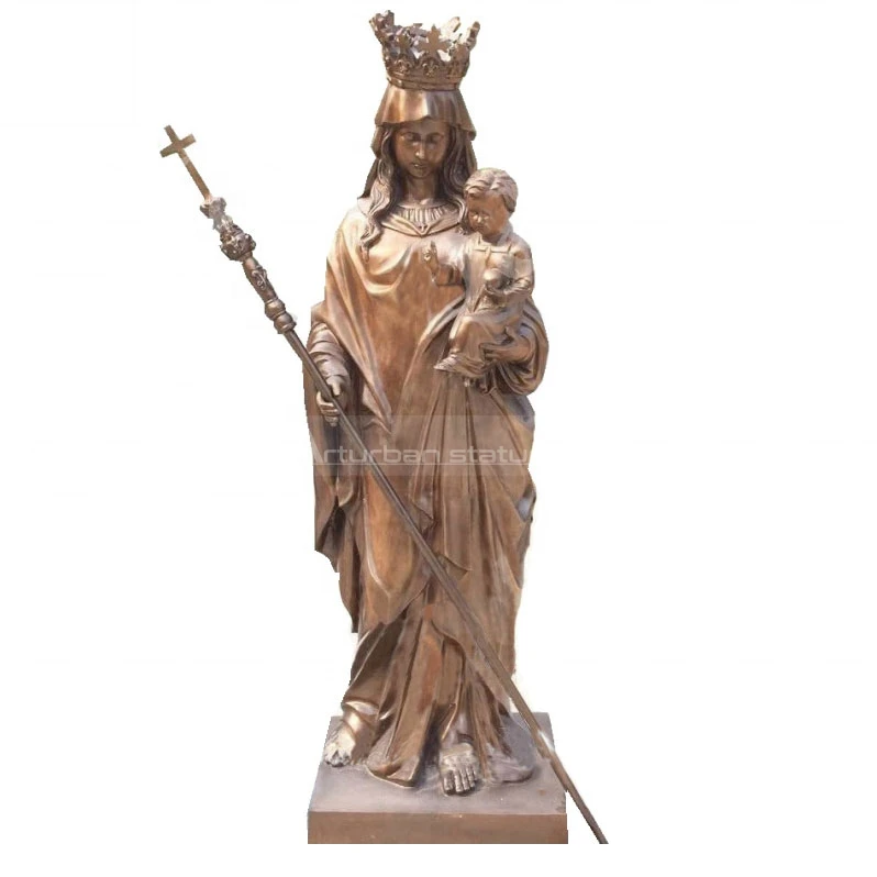 Custom Outdoor  life size bronze Religious  blessed virgin mary garden statue for Plaza Street decoration mary sculpture