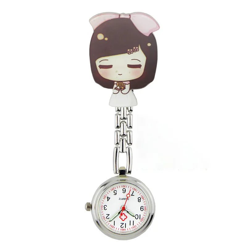 Wholesale Cartoon nurse pocket watch nurse chest watch clip quartz watch