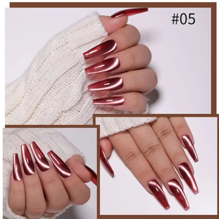 6 Colors 10ml Maillard Highlight Cat Eyes Magnetic Gel Nail Polish 9d Silk Cateye Gel Aurora Shell Thread Cateye Gel