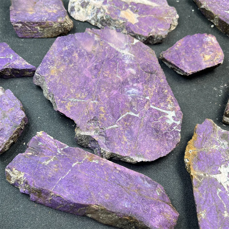 High Quality Factory Polished Gemstone Purpurite Freefom Slice Natural Crystals Stones Slab For Healing