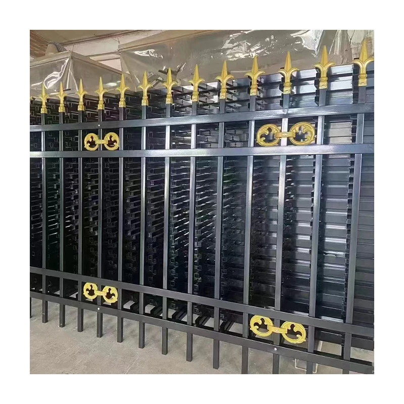 Factory Supply Black Powder Coated Residential and Commercial cheap wrought iron decorative metal fences panels fencing trellis
