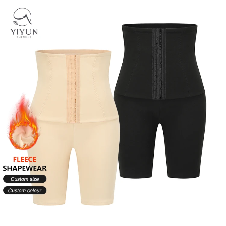 Oucheng 2022 New Winter Thermal Velour Body Shapers Fajas Tummy Control Corset Dralon Warm Thick Shapewear Panties For Women