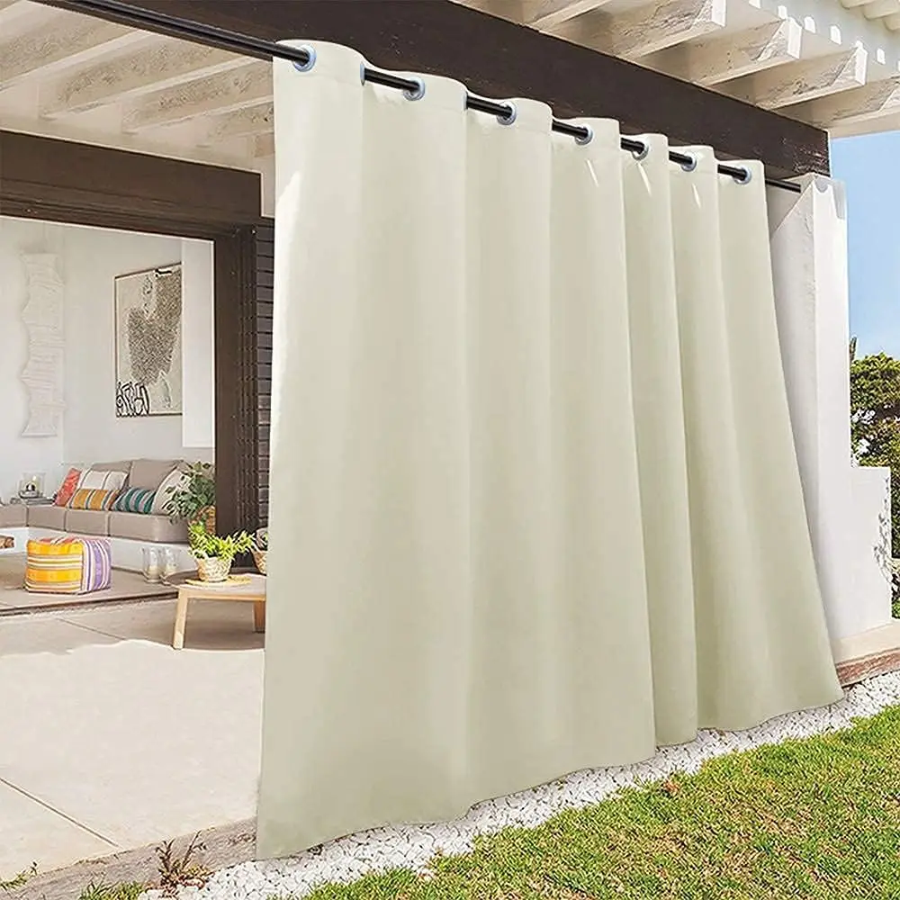Extra Wide Outdoor Curtains for Porch Waterproof Privacy Blackout Curtains Shades for Patio Garage Pavilion Pop up Tent