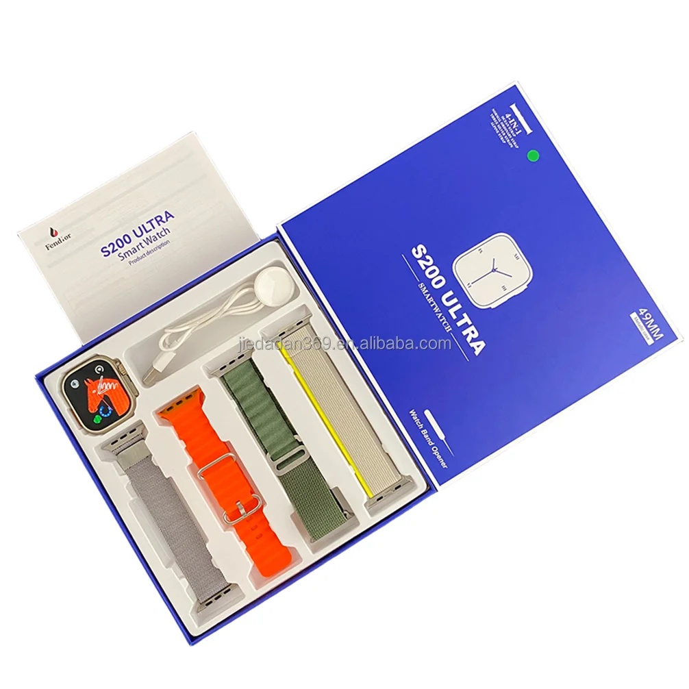 2023 Newest s200 Ultra smart watch 1.99 inch screen rotation dual buttons Hiwatch pro S8 IWO smart watch s200 Ultra