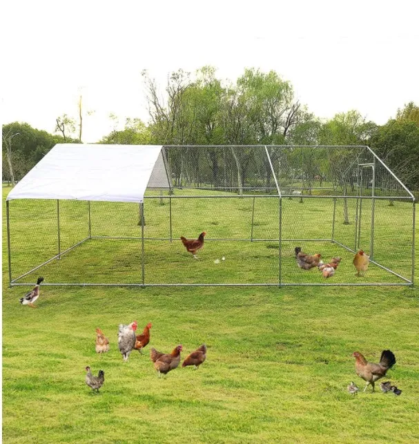 Large Metal Chicken Coop Backyard Hen House Cage Run Outdoor Cage