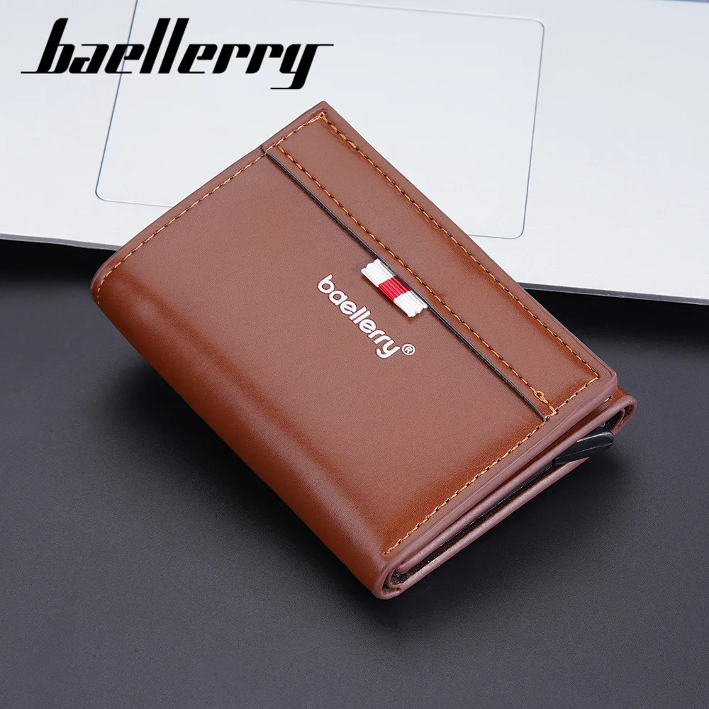 baellery Minimalist rfid wallet card holder box pop up automatic wallet Aluminum Metal Bank Card Case pop up wallet with id card