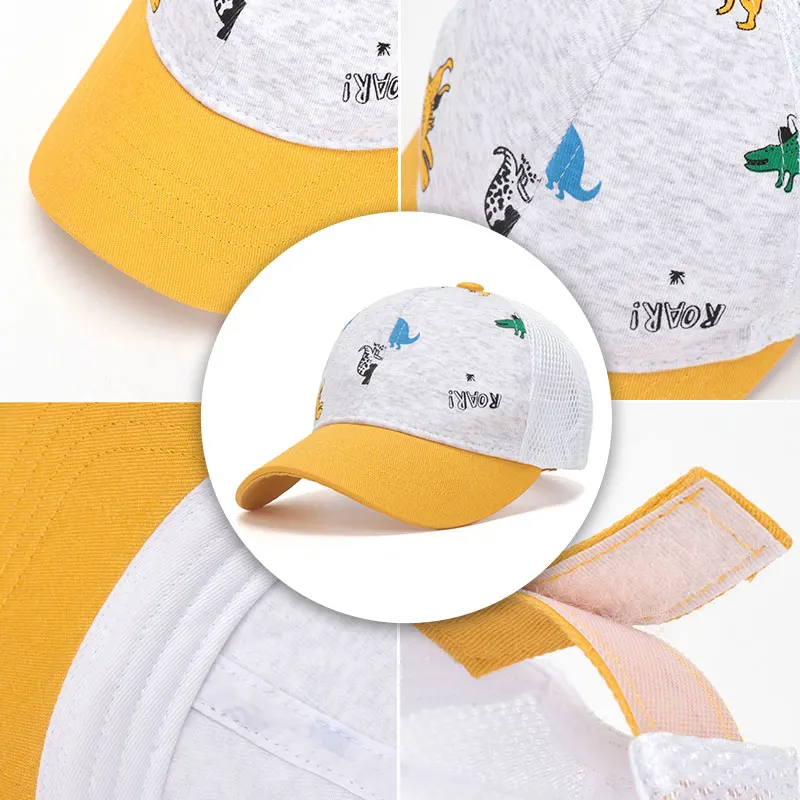 Wholesale Custom Fashion Cute Outdoor Sun Protection Mesh Adjustable Children Baseball Cap Sports Cap for Boys Girls