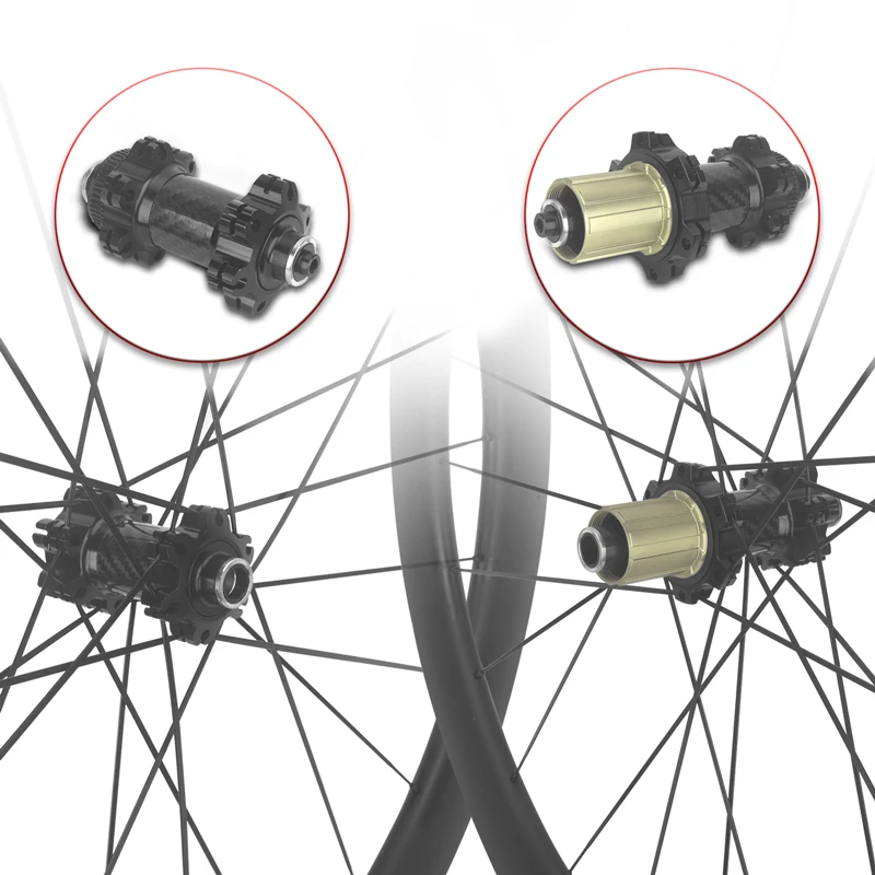 Self-phase wheel set 700C50mm carbon fiber t800 clincher/ tubeless disc brake wheel set