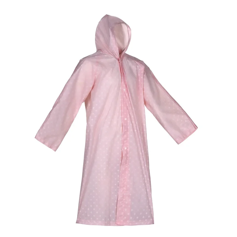 Custom PEVA Classic Hooded Long Rain Coats for Women Waterproof Raincoats Rainwear Jacket