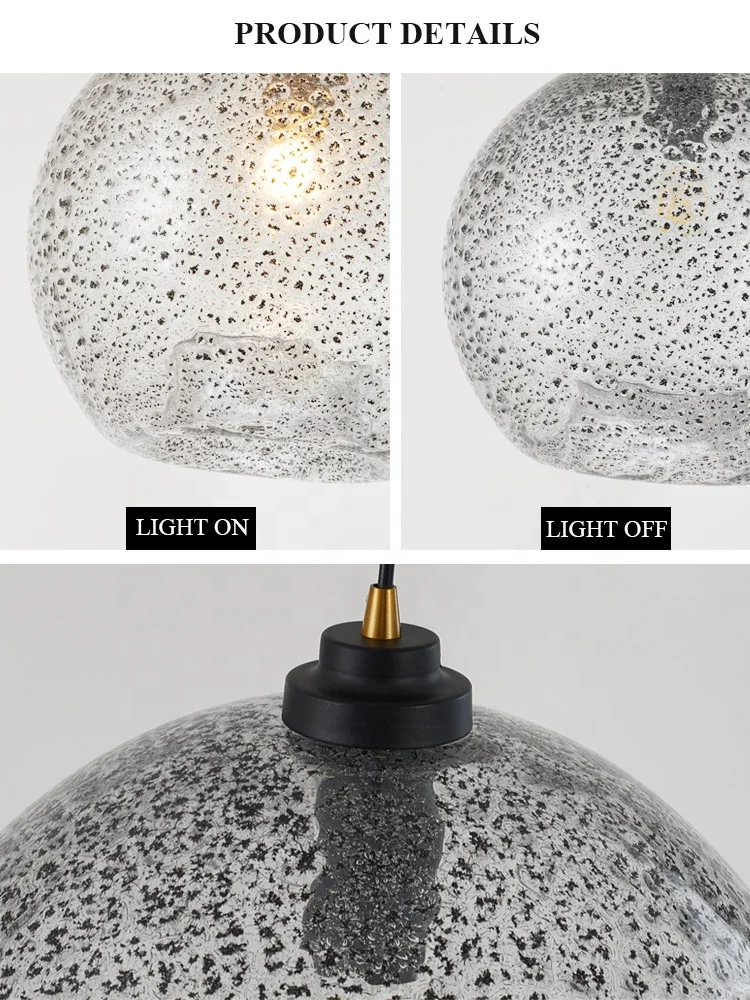 
Vintage small ball shape fashion rope simple iron wire pendant light glass lamp shade for home kitchen 