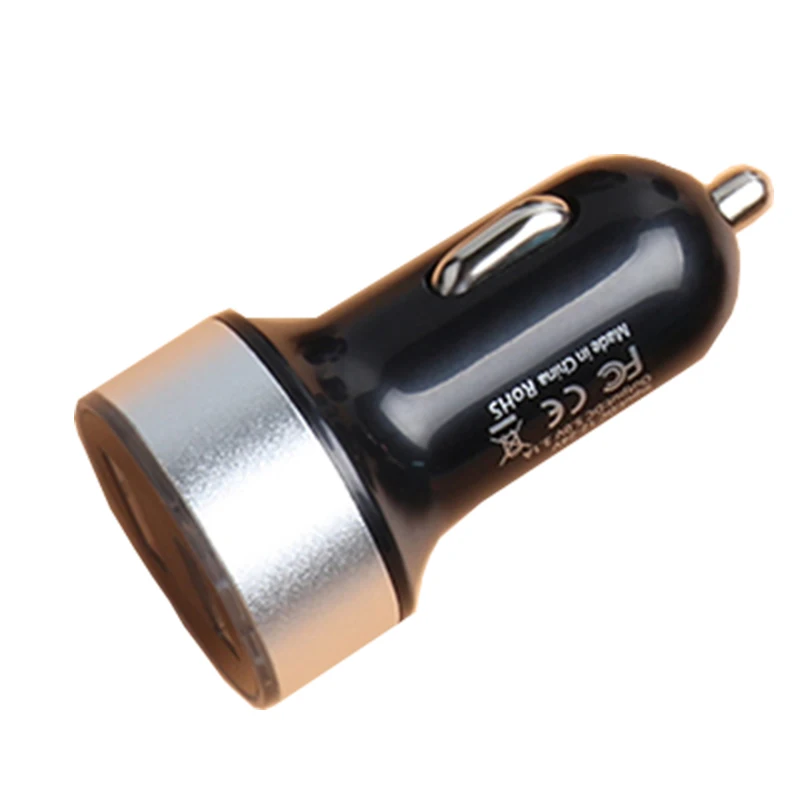 Dual USB Ports Car Charger 5V2.4A Quick Charger with Tungsten steel car charger glass breaker with LED Indicator