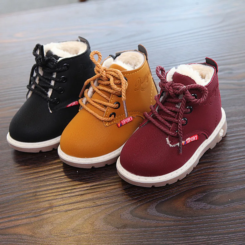Hot Selling Beef Tendon Kids Children Casual Cotton Shoes Winter Keep Warm