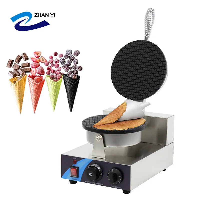 Zhanyi Electric Commercial Icecream A Glace Automatic Mini Waffle Making Wrapper Egg Roll Maker Ice Cream Cone Machine