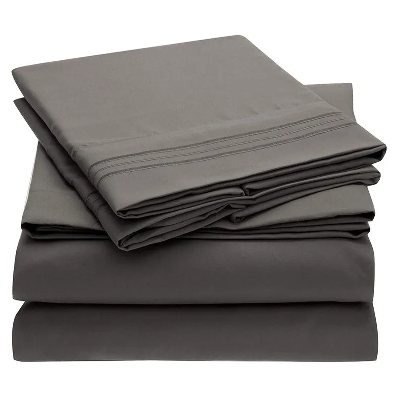 4 PCS Zipper White Queen Size Bed Sheets Set 100 Cotton Comforters Bedding Set