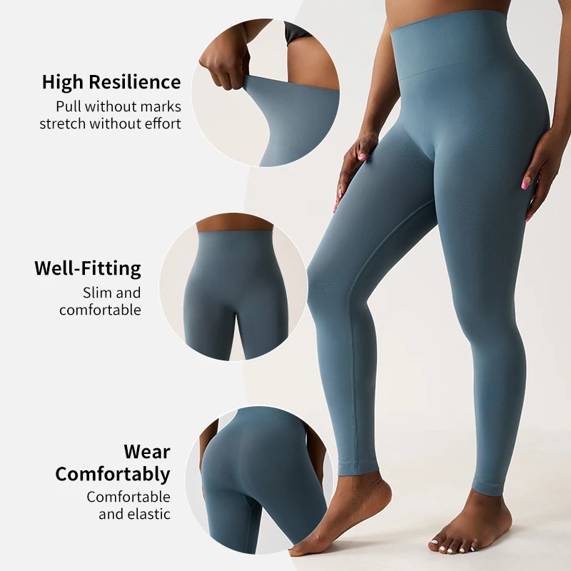 sk0715 High Waist nylon spandex no front seam tummy control yoga leggings light weight seamless yoga tights