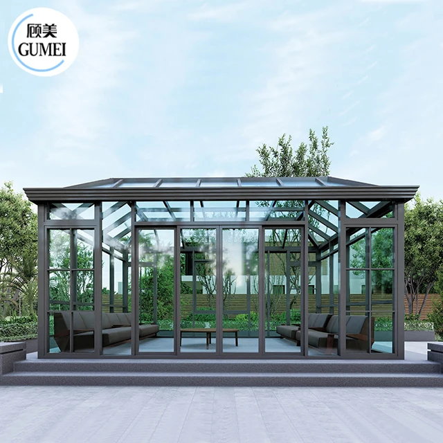 OEM 4 Season Sun Room Tempered Glass Aluminium Veranda Sunrooms House Prefab House Manufacturer