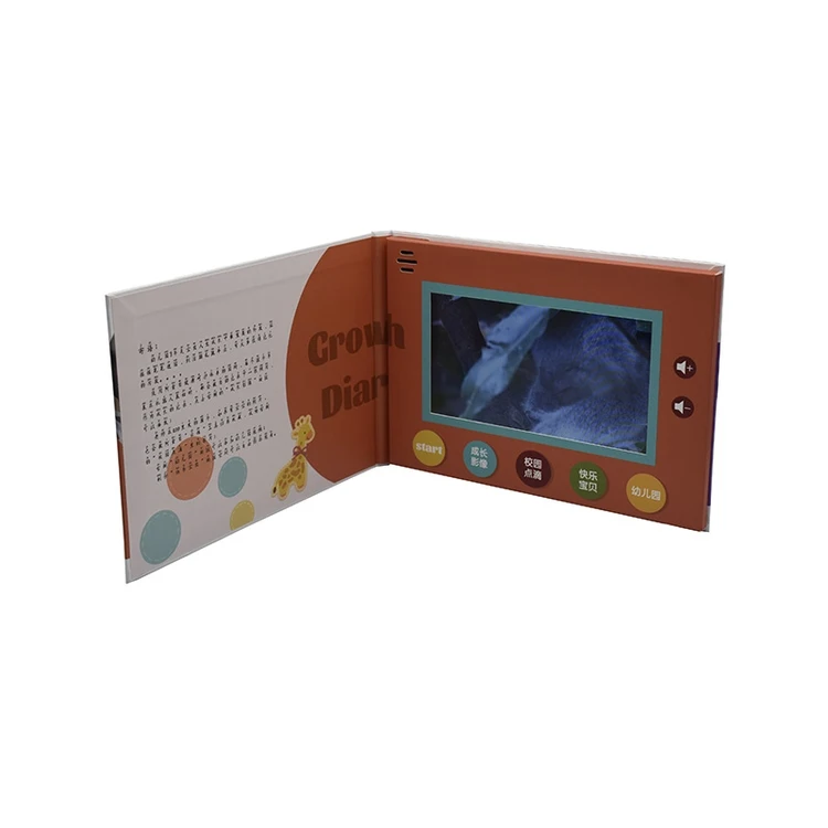 China Factory Cheap Price Custom 5 inch video Gift Greeting Cards 7 Inch Lcd Video Brochure