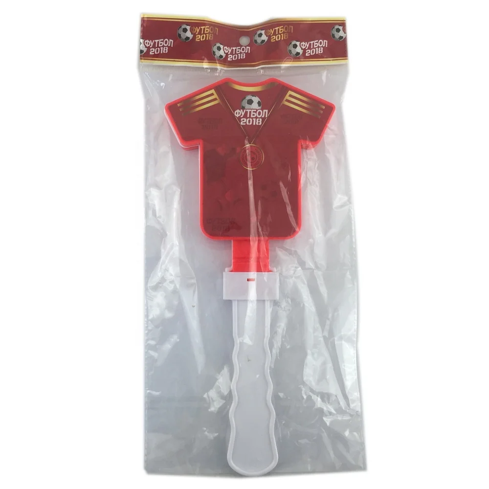 Wholesale World Cup Soccer Fans Clothes Shape Plastic hand Clapper Toy